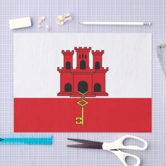 Flagge Gibraltars Seidenpapier (Handwerk)