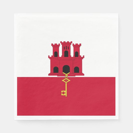 Flagge Gibraltars Serviette (Vorderseite)