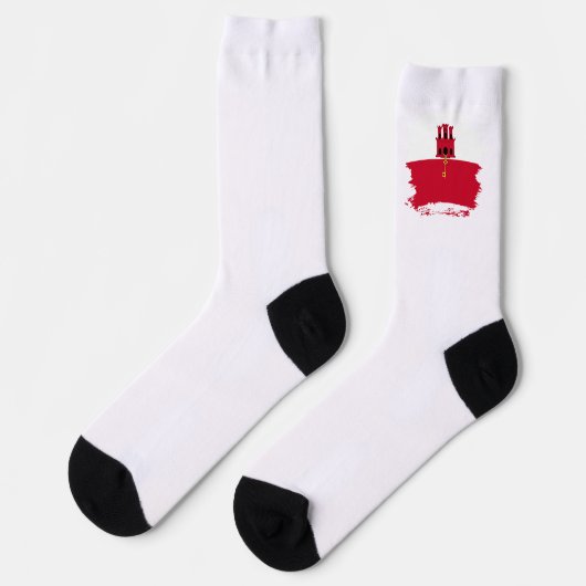 Flagge Gibraltars Socken (Linkes Detail)