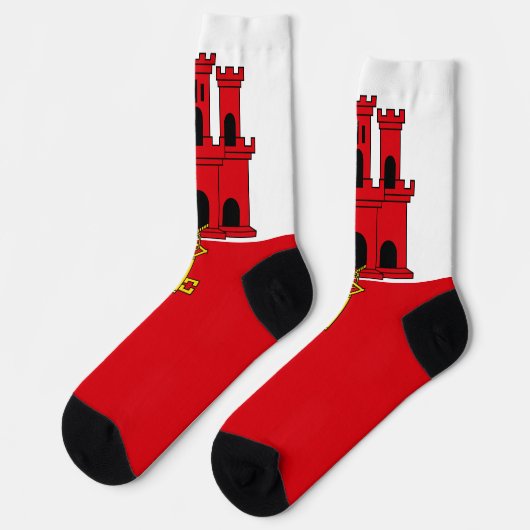 Flagge Gibraltars Socken (Linkes Detail)