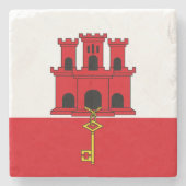 Flagge Gibraltars Steinuntersetzer (Vorderseite)