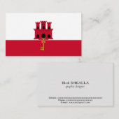 Flagge Gibraltars Visitenkarte (Vorne/Hinten)