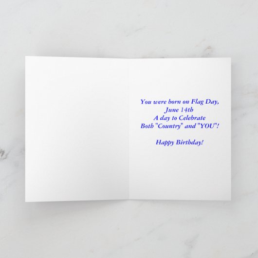Flagge, glücklicher Flaggen-Tagesgeburtstag Karte (Innenseite)