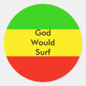 Flagge, GottWürdeSurf Runder Aufkleber (Vorderseite)