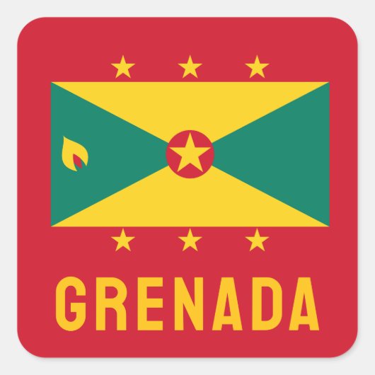 Flagge Grenadas Quadratischer Aufkleber (Vorderseite)