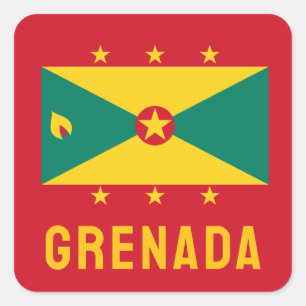 Flagge Grenadas Quadratischer Aufkleber