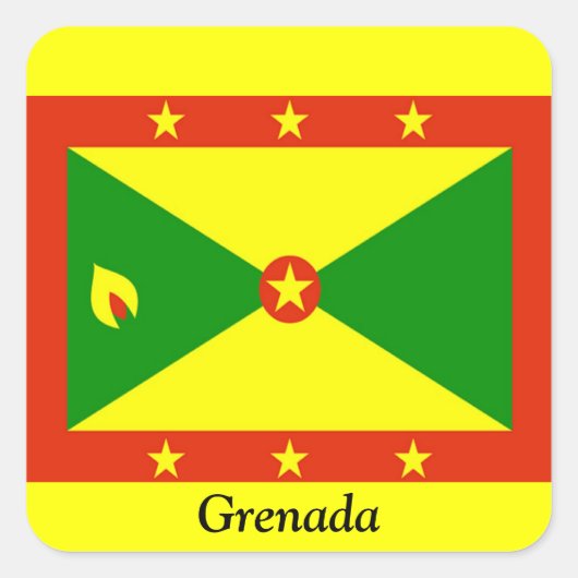 Flagge Grenadas Quadratischer Aufkleber (Vorderseite)