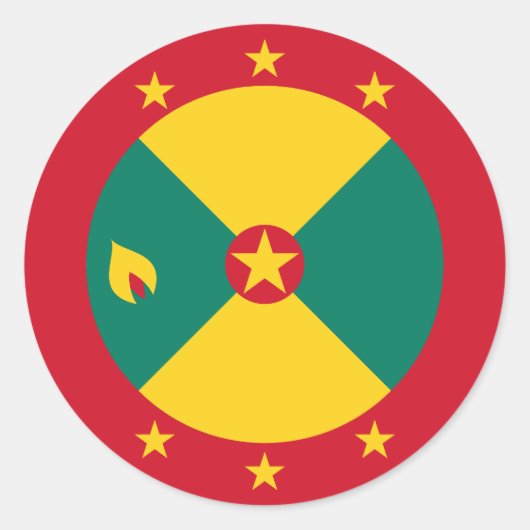Flagge Grenadas Runder Aufkleber (Vorderseite)
