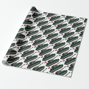 Flagge-Grenze-Behälter-Abziehbild Geschenkpapier