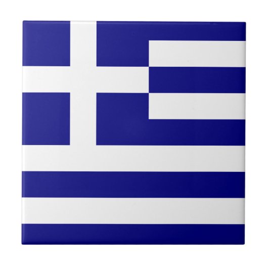 Flagge Griechenlands Fliese (Vorderseite)