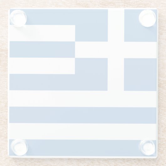 Flagge Griechenlands Glasuntersetzer (Rückseite)