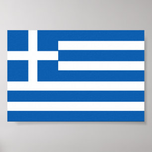 Flagge Griechenlands Griechische Flagge Poster
