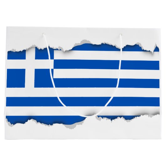 Flagge Griechenlands Große Geschenktüte (Rückseite)