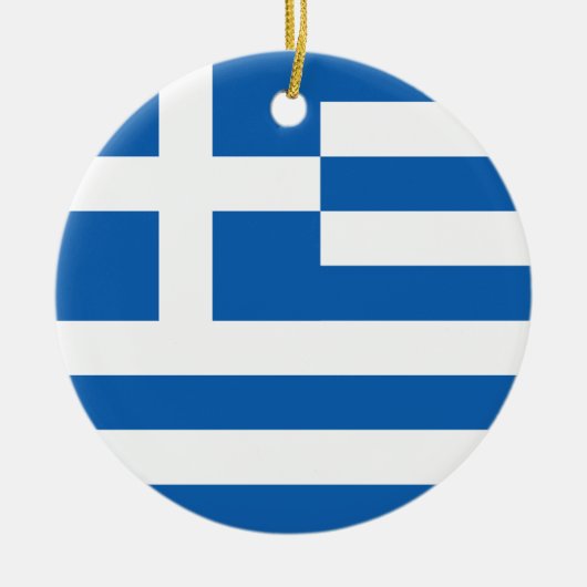 Flagge Griechenlands Keramik Ornament (Vorne)