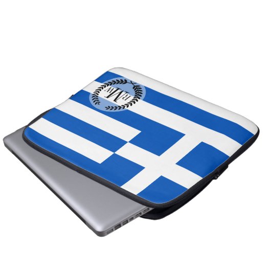 Flagge Griechenlands Laptopschutzhülle (Vorne Knopf)