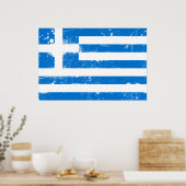 Flagge Griechenlands Poster (Küche)