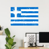 Flagge Griechenlands Poster (Heimbüro)