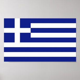 Flagge Griechenlands Poster