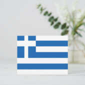 Flagge Griechenlands Postkarte (Stehend Vorderseite)