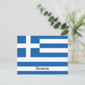Flagge Griechenlands Postkarte (Stehend Vorderseite)