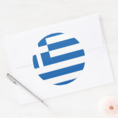 Flagge Griechenlands Runder Aufkleber (Umschlag)