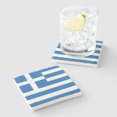 Flagge Griechenlands Steinuntersetzer (Seitenansicht)