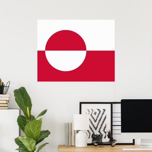 Flagge Grönlands Poster (Heimbüro)