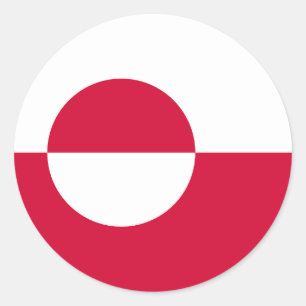Flagge Grönlands Runder Aufkleber