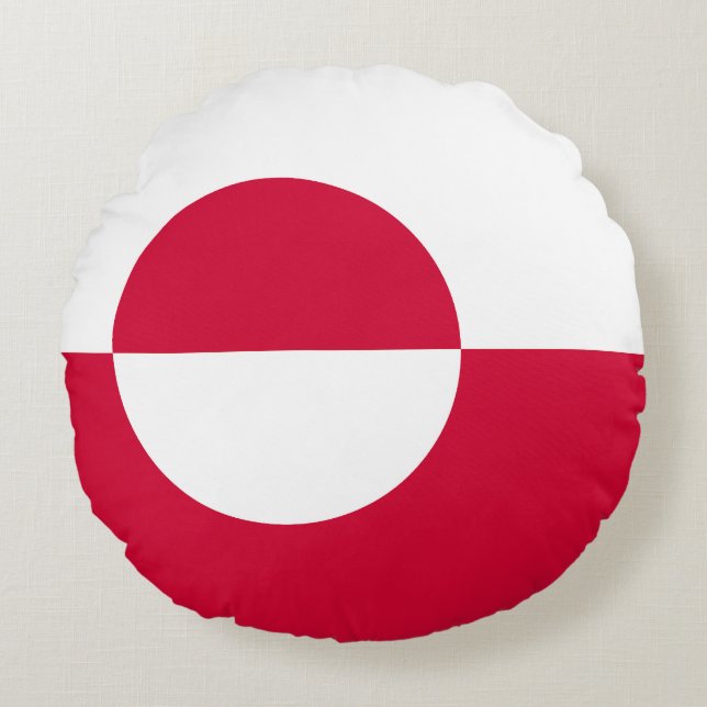 Flagge Grönlands Rundes Kissen (Vorderseite)