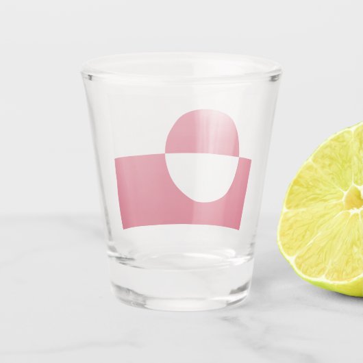 Flagge Grönlands Schnapsglas (Rückseite)