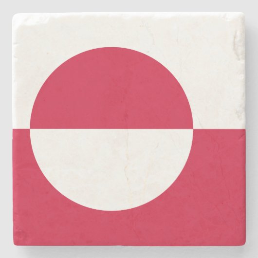 Flagge Grönlands Steinuntersetzer (Vorderseite)
