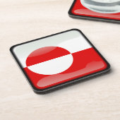 Flagge Grönlands Untersetzer (Linke Seite)