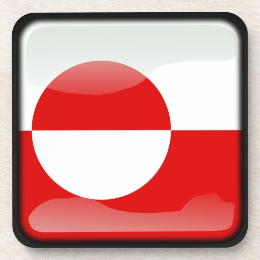 Flagge Grönlands Untersetzer (Vorderseite)