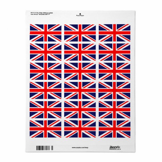 Flagge Großbritanniens Adressaufkleber (Vorne)