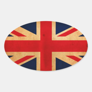 Flagge Großbritanniens Ovaler Aufkleber