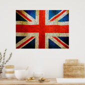 Flagge Grunge Großbritannien Poster (Küche)