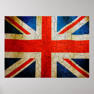 Flagge Grunge Großbritannien Poster