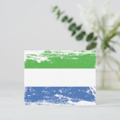 Flagge Grunge Sierra Leone Postkarte (Stehend Vorderseite)