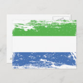 Flagge Grunge Sierra Leone Postkarte (Vorne/Hinten)