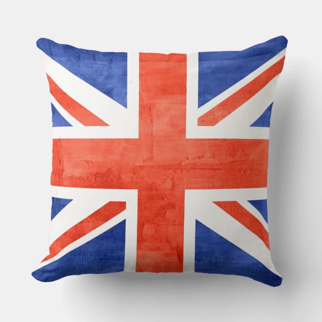 Flagge Grunge Vereinigtes Königreich Kissen (Vorderseite)