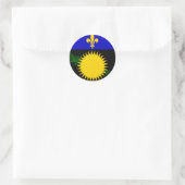 Flagge Guadeloupe (Frankreich) Runder Aufkleber (Tasche)