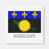 Flagge Guadeloupe mit Namen Magnet (Vorne)