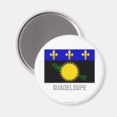 Flagge Guadeloupe mit Namen Magnet (Vorderseite/Rückseite)