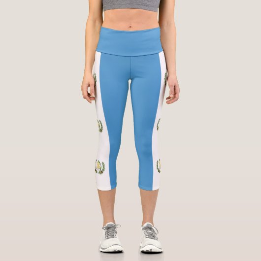 Flagge Guatemalas Capri Leggings (Vorderseite)
