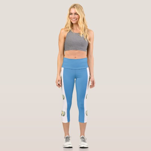 Flagge Guatemalas Capri Leggings (Vorderseite)