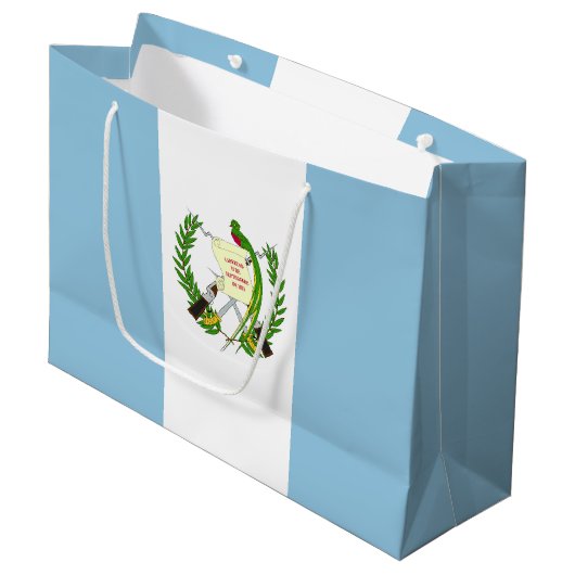 Flagge Guatemalas Große Geschenktüte (Vorderseite Schrägansicht)
