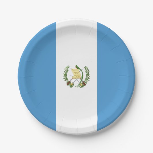 Flagge Guatemalas (Guatemala) Pappteller (Vorderseite)