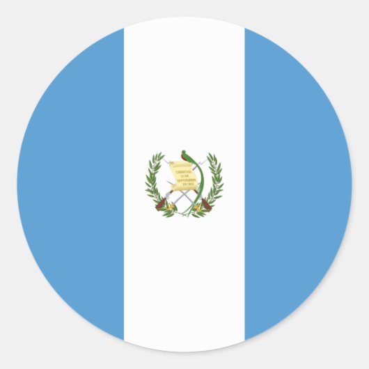Flagge Guatemalas (Guatemala) Runder Aufkleber (Vorderseite)