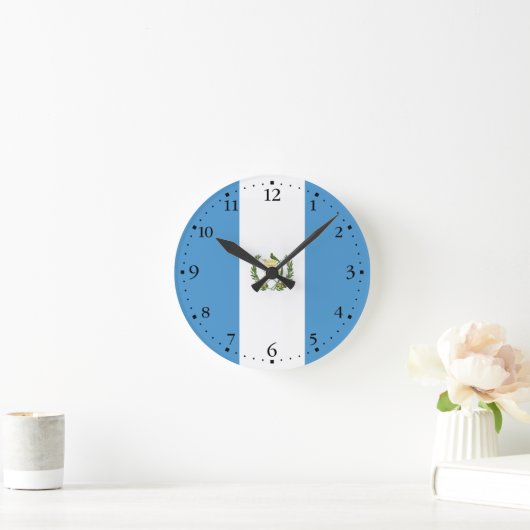 Flagge Guatemalas Runde Wanduhr (Zuhause)