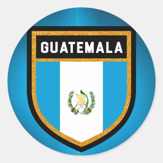 Flagge Guatemalas Runder Aufkleber (Vorderseite)